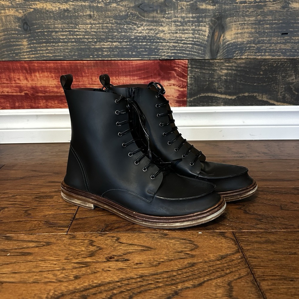 mm6 maison margiela Women's Rain Boots Lace PVC combat Size 35 IT